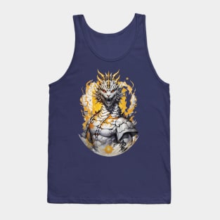 Japanese white Dragon Design for tshirt white dragon design T-shirt Tank Top